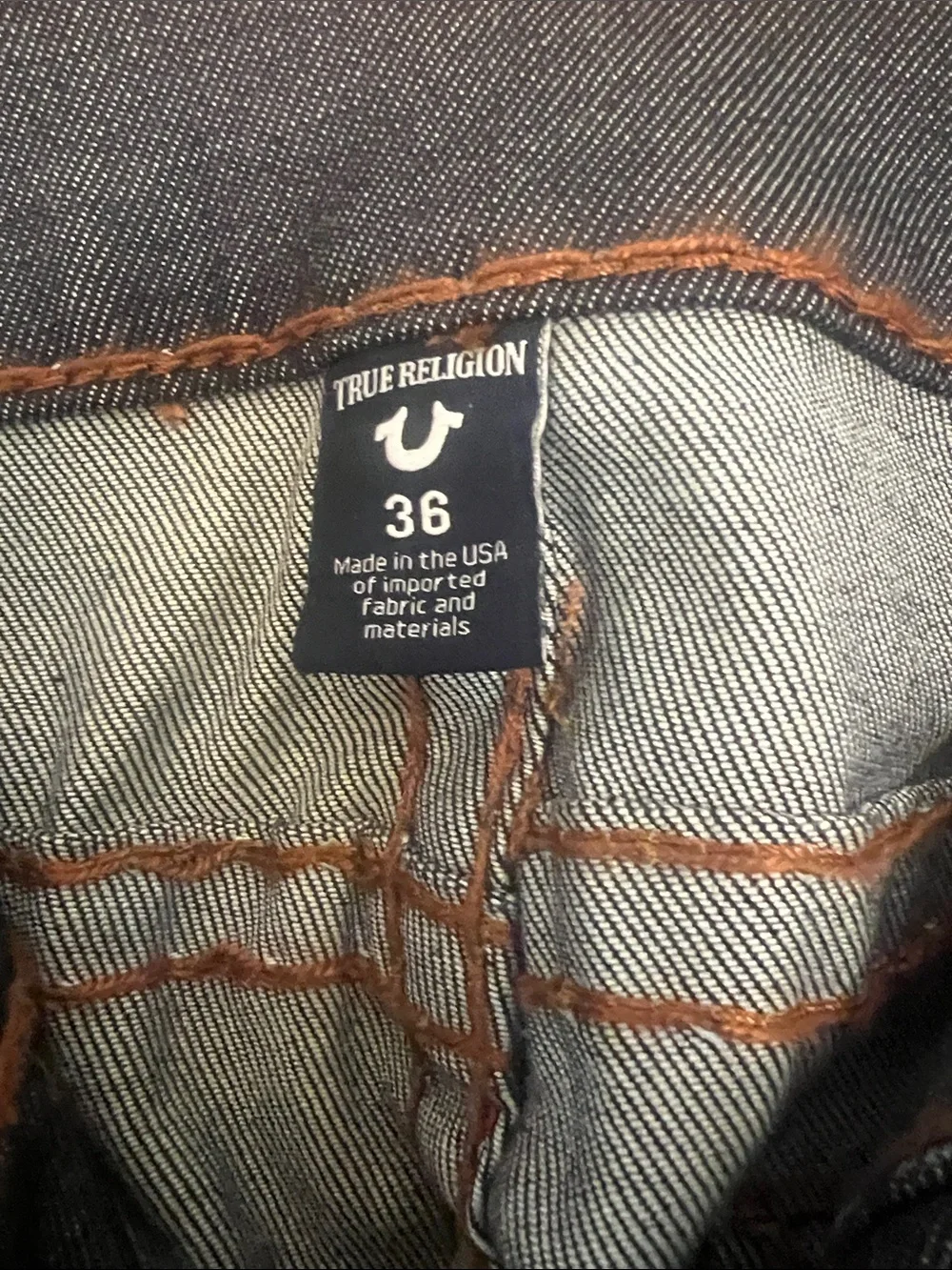 True Religion Men's Rickey Indigo Slim Straight Jeans 36/34